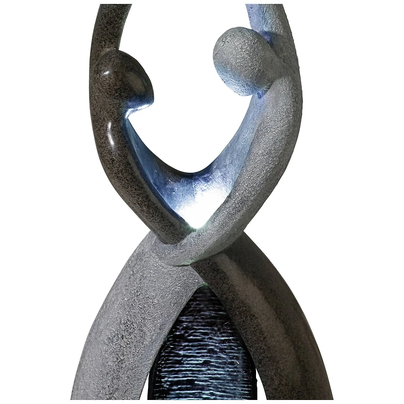 Dancing Couple 57" High Large Modern Indoor Outdoor Decor Faux Stone Floor Fountain with Light Led Outside
