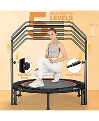 40" Fitness Trampoline with Adjustable Handle and Resistance Bands