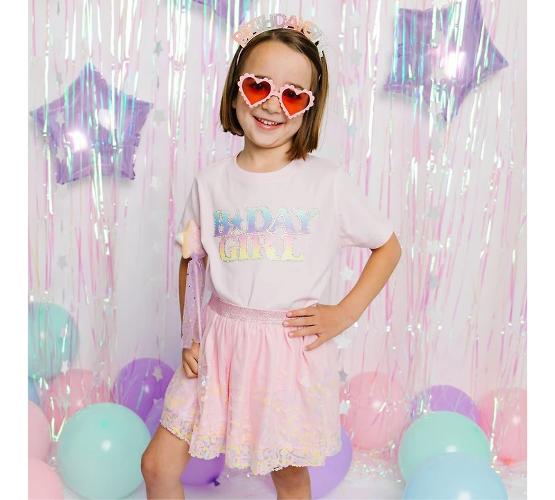 Child Girl's Pastel Rainbow Birthday Girl Headband