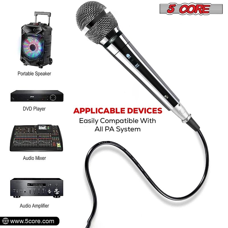 5 Core Microphone Xlr Dynamic Karaoke Singing Handheld Microfono Professional Vocal Dj Music Mic