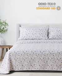 Premium Comforts Floral Printed Microfiber 4-Pc. Sheet Set, Queen