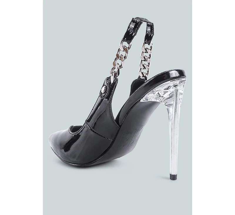 Womens Coveted Stiletto Heeled Slingback Sandals