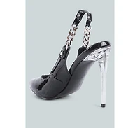 Womens Coveted Stiletto Heeled Slingback Sandals