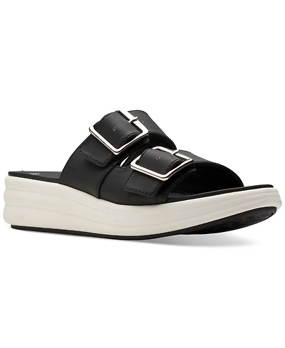 Clarks Women's Drift Buckle Slip-On Slide Wedge Sandals