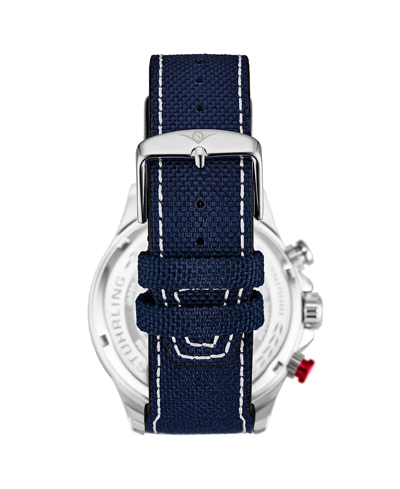 Stuhrling Model 4029 Men's Japan Quartz Chronograph, Leather Strap Watch