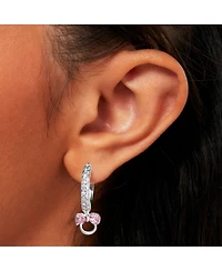 Disney Minnie Mouse Cubic Zirconia Hoop Earrings, Officially Licensed