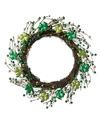 Glitzhome 20" D St. Patrick's Shamrock Berry Wreath