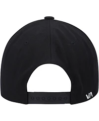 Men's Rvca Black, White Twill Ii Snapback Hat