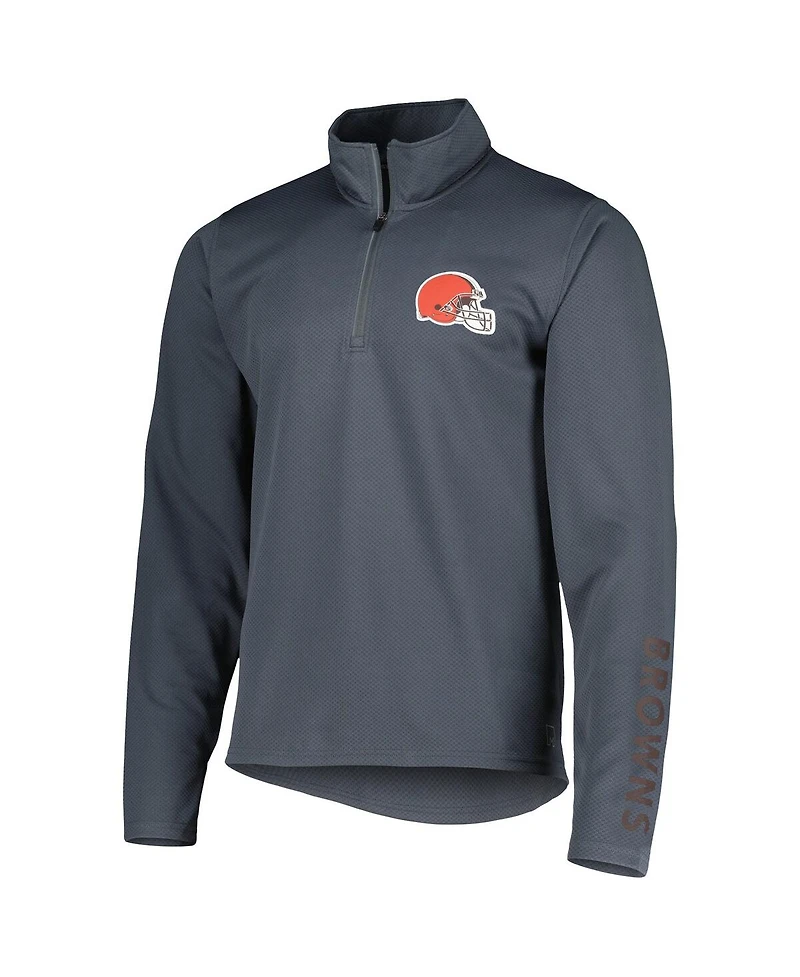 Men's Msx by Michael Strahan Charcoal Cleveland Browns 1/4-Zip Sweatshirt