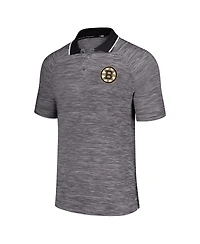 Men's Msx by Michael Strahan Gray Boston Bruins Strategy Raglan Polo Shirt
