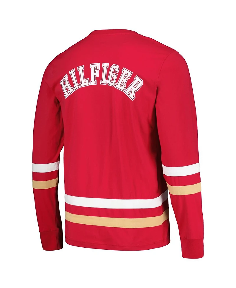 Men's Tommy Hilfiger Red, Gold San Francisco 49ers Nolan Long Sleeve T-shirt