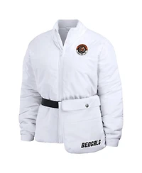 Women's Wear by Erin Andrews White Cincinnati Bengals Packaway Full-Zip Puffer Jacket