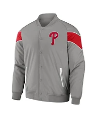 Men's Darius Rucker Collection by Fanatics Gray Philadelphia Phillies Baseball Raglan Full-Snap Jacket