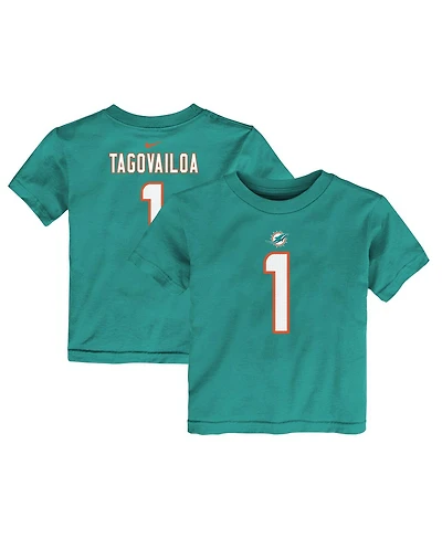 Toddler Boys and Girls Nike Tua Tagovailoa Aqua Miami Dolphins Player Name Number T-shirt
