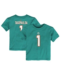 Toddler Boys and Girls Nike Tua Tagovailoa Aqua Miami Dolphins Player Name Number T-shirt