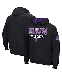 Men's Colosseum Black Northwestern Wildcats Sunrise Pullover Hoodie