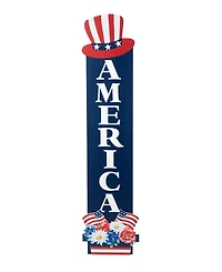 Glitzhome 42" H Patriotic, Americana Wooden America Porch Decor