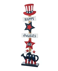 Glitzhome 35.75" H Patriotic, Americana Wooden Top Hat Porch Sign