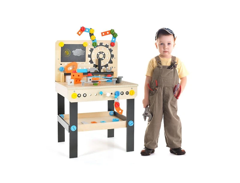 Pretend Play Workbench with Tools Set and Realistic Accessories