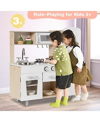 Slickblue Vintage like Play Kitchen Pretend Kids Cooking Playset Toys with Water Dispense