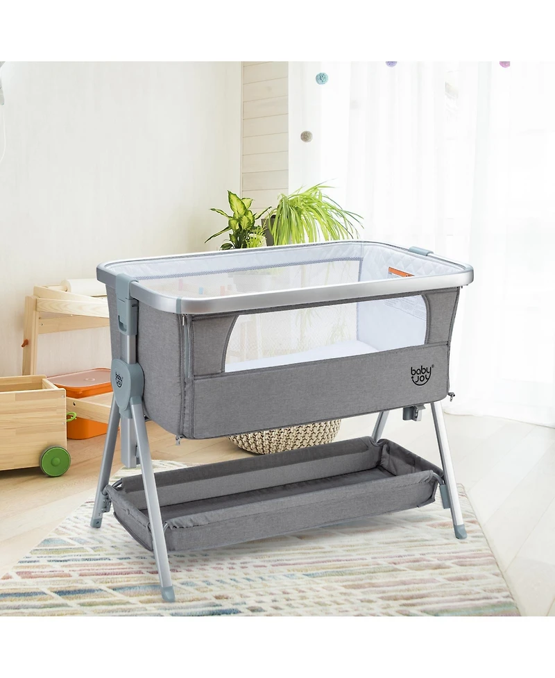 Baby Bed Side Crib Portable Adjustable Infant Travel Sleeper Bassinet