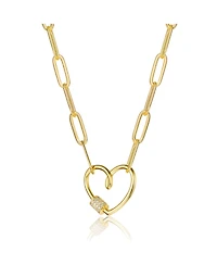 Gigi Girl Kids/Young Teens 14K Gold Plated Cubic Zirconia Abstract Heart Charm Necklace