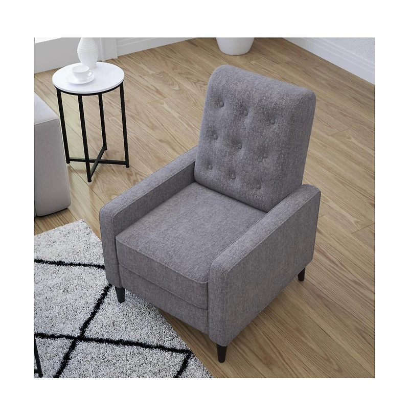 Darcy Recliner Chair Mid-Century Modern Tufted Upholstery Ergonomic Push Back Living Room Recliner