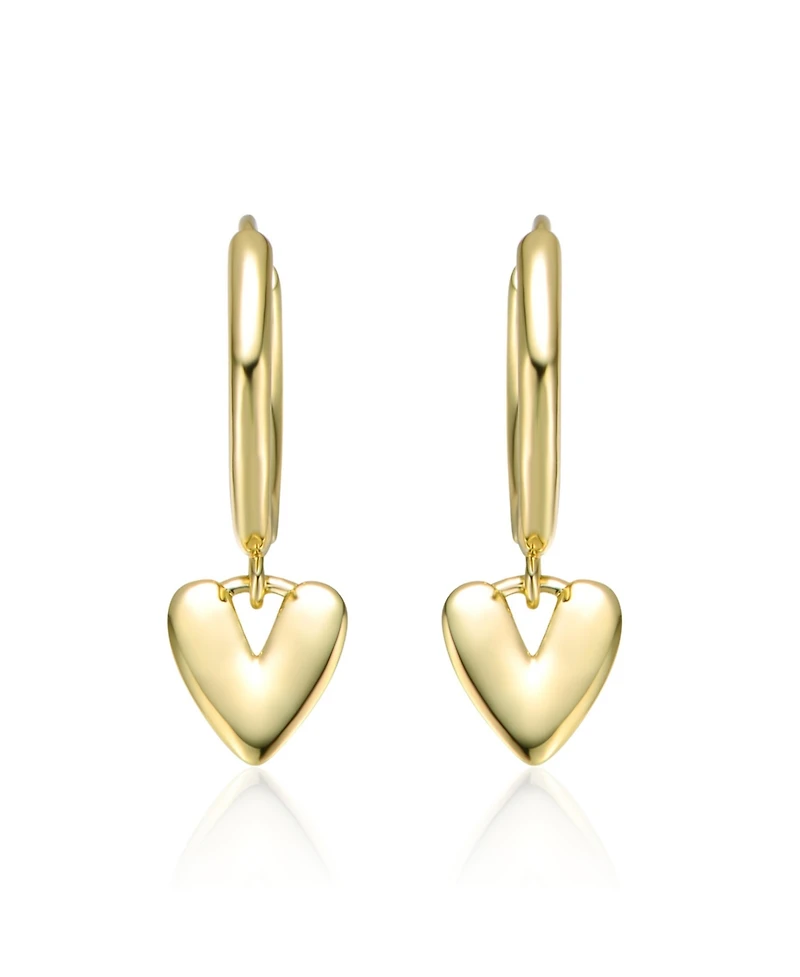 GiGiGirl Kids 14k Yellow Gold Plated Heart Dangling Earrings