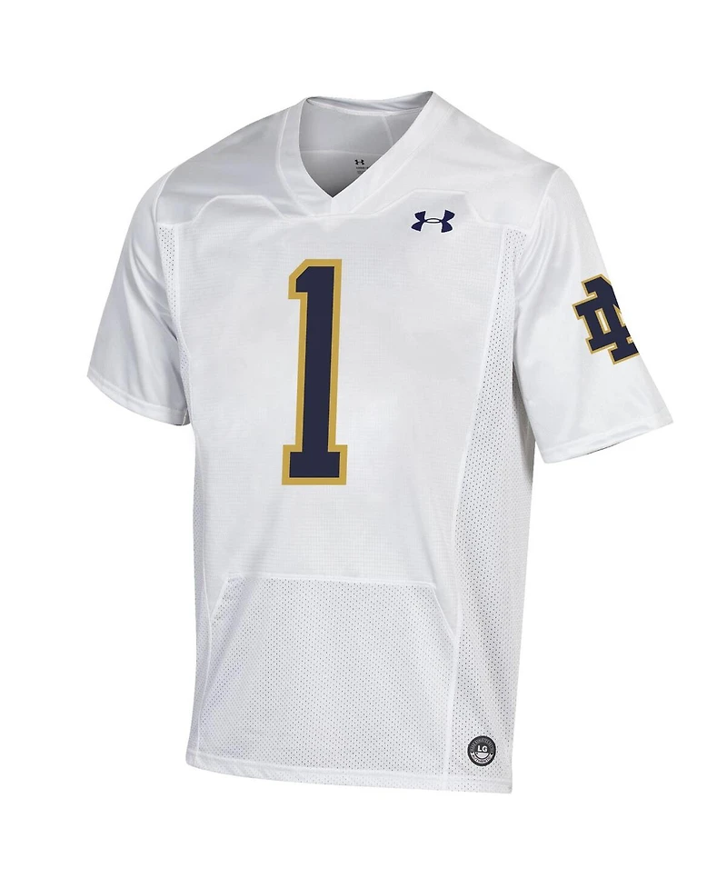 Men's Under Armour #1 White Notre Dame Fighting Irish Premiere Football Jersey