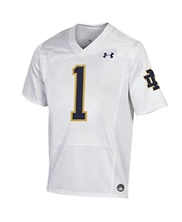 Men's Under Armour #1 White Notre Dame Fighting Irish Premiere Football Jersey