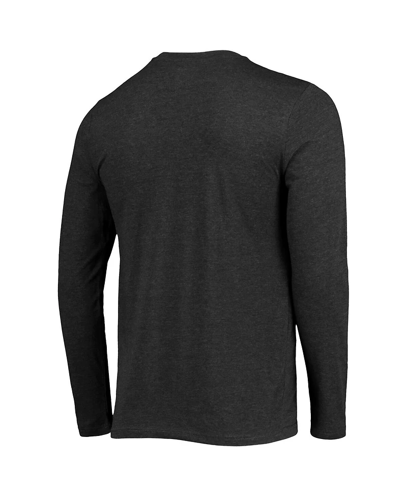 Men's Concepts Sport Purple, Heathered Charcoal Distressed Kansas State Wildcats Meter Long Sleeve T-shirt and Pants Sleep Set