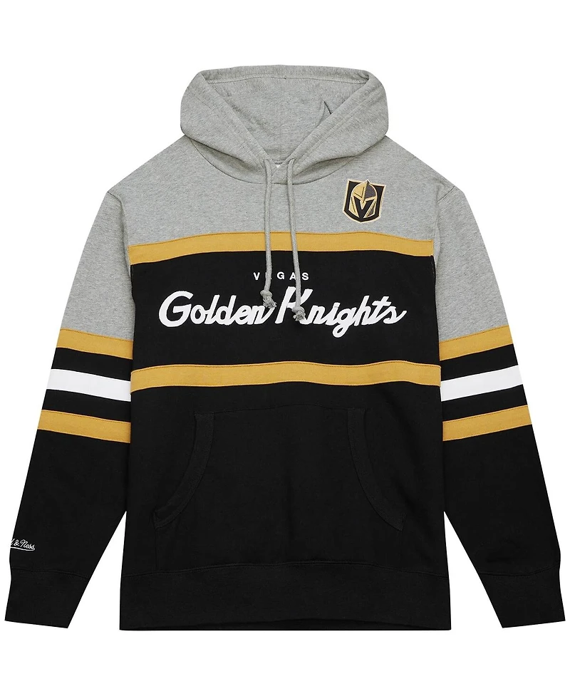 Men's Mitchell & Ness Black, Gray Vegas Golden Knights Head Coach Pullover Hoodie