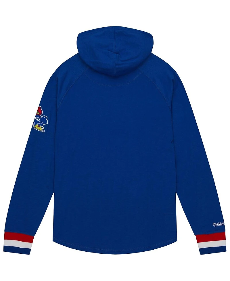 Men's Mitchell & Ness Royal Kansas Jayhawks Legendary Raglan Pullover Hoodie