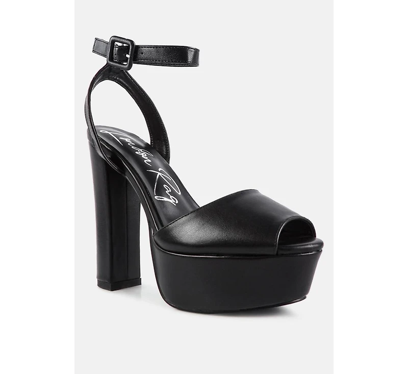 Womens Rager Peep-Toe High Platform Block Sandals