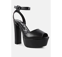 Womens Rager Peep-Toe High Platform Block Sandals