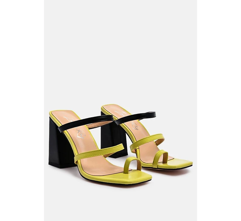 Womens Marve Contrast Strap Block Heel Sandals