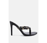 Womens Melodrama Stiletto Heel Braided Thong Sandals