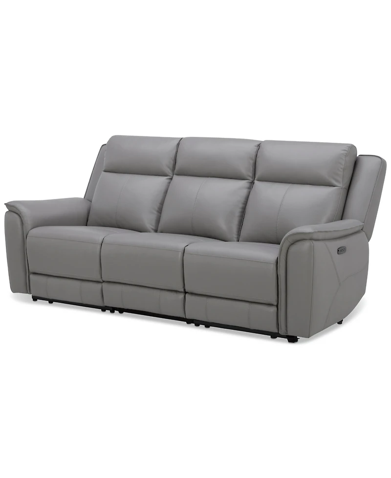 Addyson 88" 3-Pc. Leather Sofa with 3 Zero Gravity Recliners Power Headrests, Created for Macy's