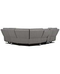 Addyson 117" 6-Pc. Leather Sectional with 2 Zero Gravity Recliners Power Headrests and 1 Console, Created for Macy's