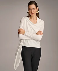 Donna Karan New York Women's Long-Sleeve Drape-Front Cardigan