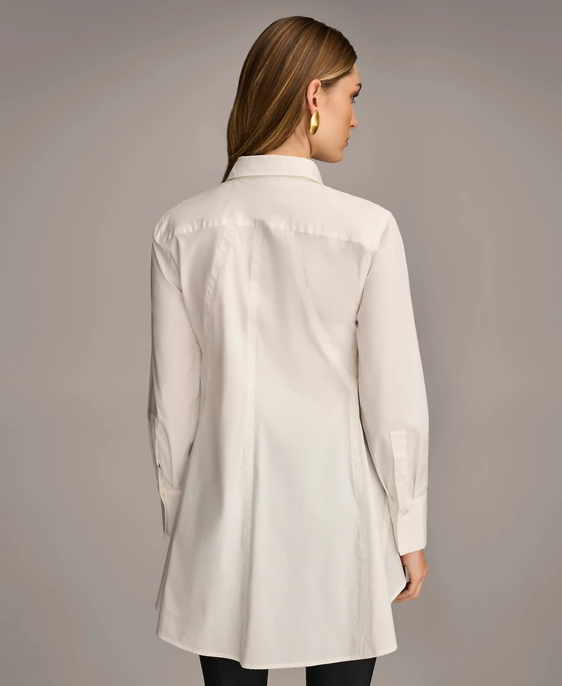 Donna Karan New York Women's A-Line Button Down Poplin Tunic