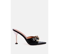 Womens Drippin Hot Croc Patent Faux Leather Sandals