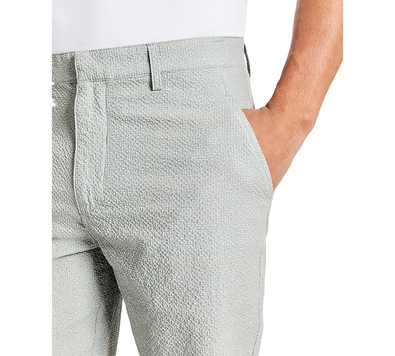 Kenneth Cole Men's Stretch Printed Seersucker Shorts