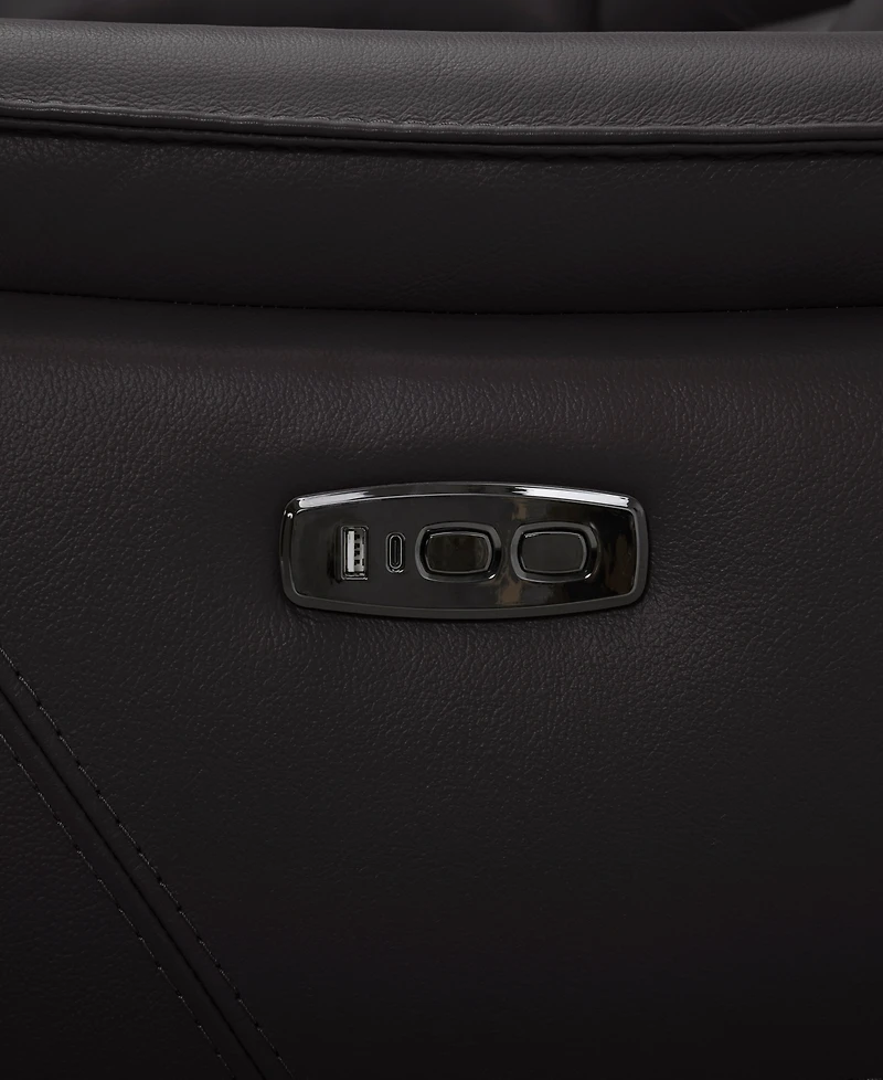 Addyson 117" 5-Pc. Leather Sectional with 3 Zero Gravity Recliners Power Headrests, Created for Macy's