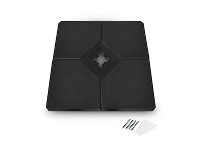 4 Pieces Square Fillable Patio Umbrella Base Set with Handle and Funnel