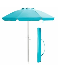 6.5 Feet Beach Umbrella with Sun Shade and Carry Bag without Weight Base