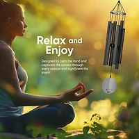 Nature's Melody Aureole Tunes Wind Chimes - 6-Tube Outdoor Windchime, B Pentatonic Scale 28 Inch