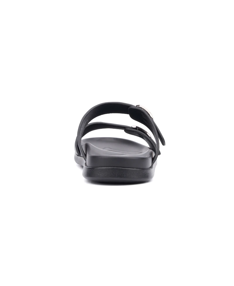 New York & Company Men's Edan Buckle Two Strap Sandals