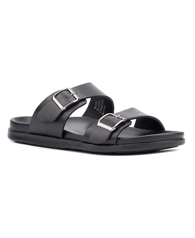 New York & Company Men's Edan Buckle Two Strap Sandals