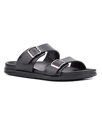 New York & Company Men's Edan Buckle Two Strap Sandals